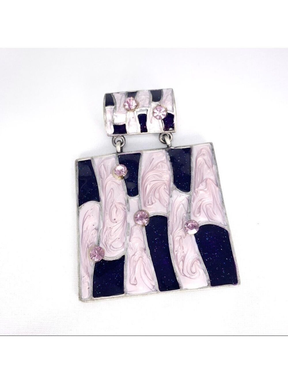 New - Modern Design  Enameled/Rhinestones Pendant